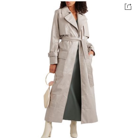 MICHAEL LO SORDO Crinkled Patent-leather Coat - Picture 5 of 10